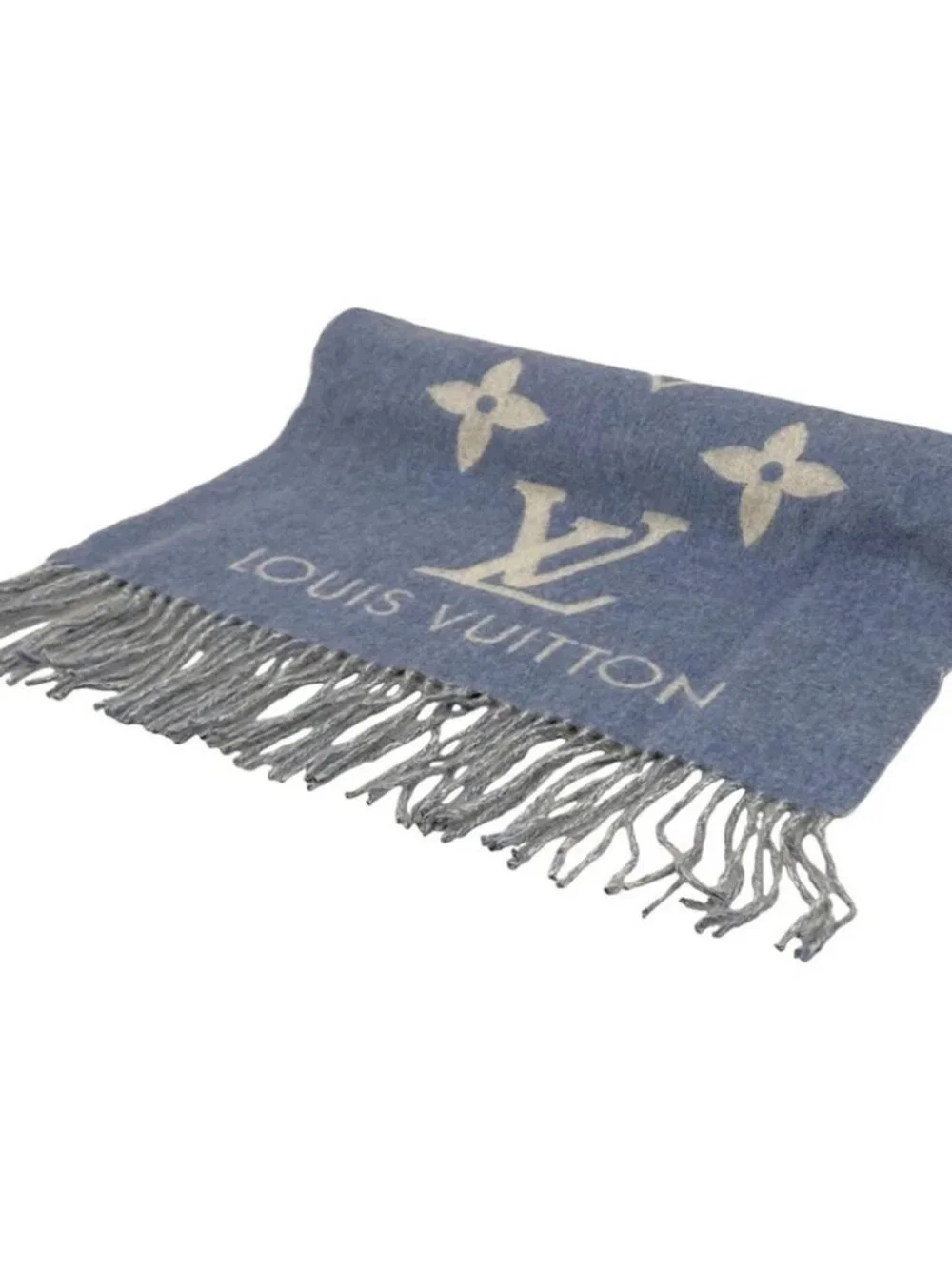 LOUIS VUITTON M75704 Light Blue AB0198 Scarf Cashmere